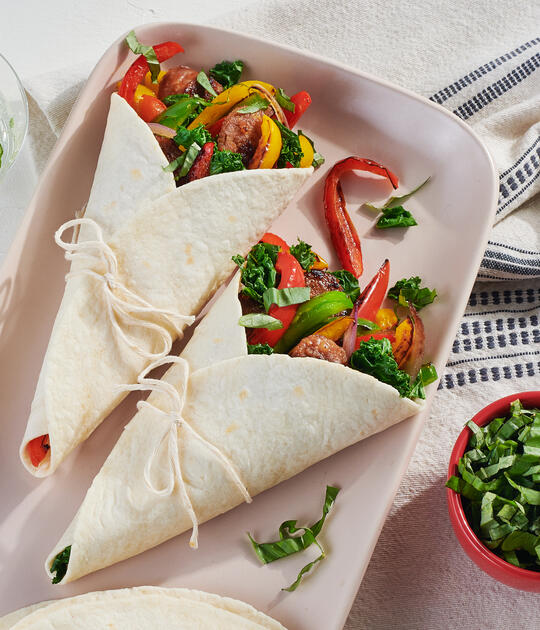 Keto Sausage and Peppers Wrap
